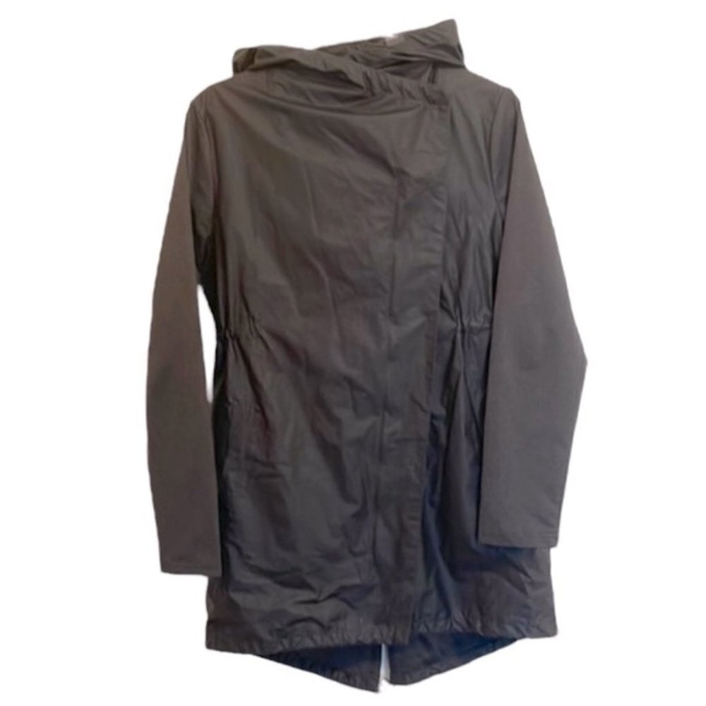 Mondetta Black Athletic Asymmetrical Zip Hooded Jacket